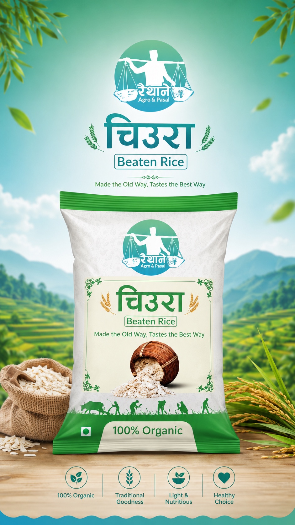 Raithane Chiura — Beaten Rice package