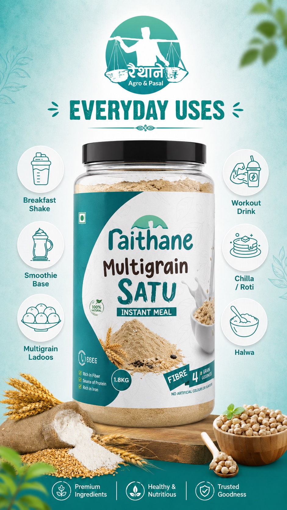 Raithane Multigrain Sattu package