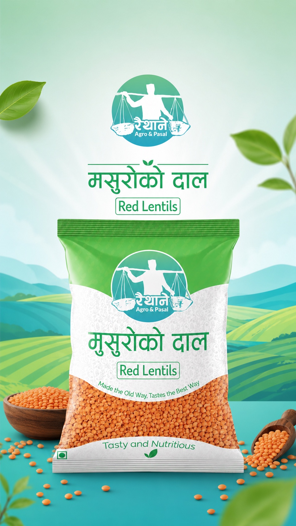 Raithane Red Lentils package